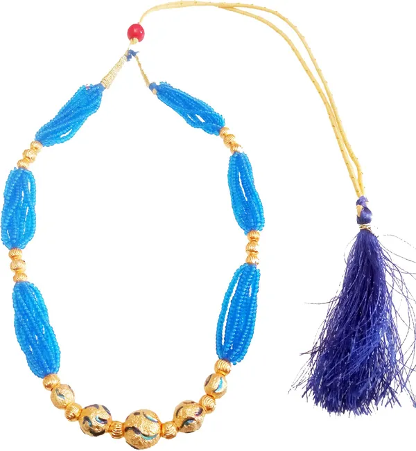 Assamese_Traditional_Gold-Plated_Ocean_Blue_Colour_Panch_Doliya_Necklace_For_Girls_&_Women